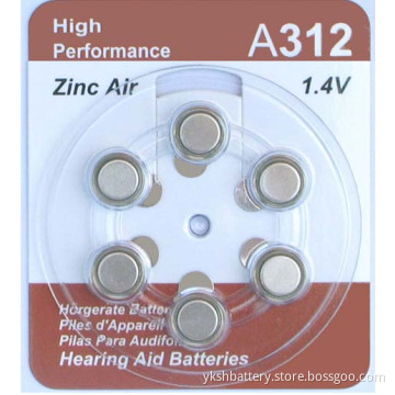 A312 Hearing Aid Zinc-air Batteries